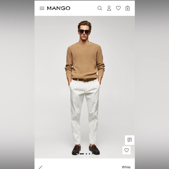 Mango Men's Crisp White Chinos - Picture 1 of 9